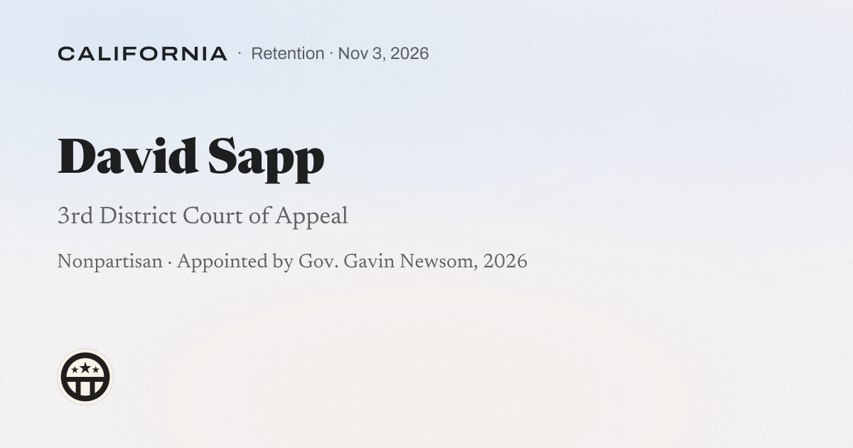 David Sapp · California 3rd DCA retention · 2026